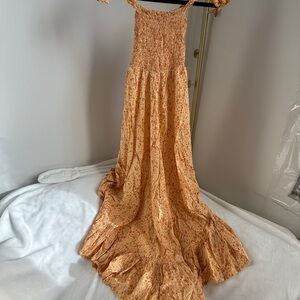 Tiare Hawaii Floral Peach Maxi Dress